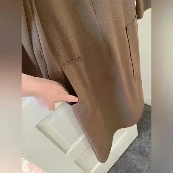 Zara oversized tan modest dress with pockets‎ - Picture 3 of 9